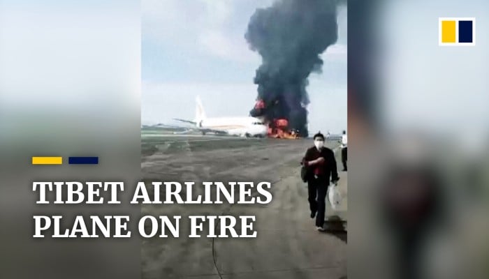 Tibet Airlines Plane Bursts Into Flames On Southwest China Airport ...